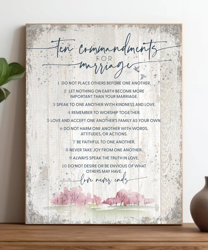 Ten Commandments for Marriage, 11x15 MDF Statement Board - Dexsa
